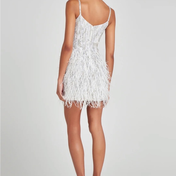 NADINE MERABI White/Silver Christy Mini Dress - Picture 3 of 4